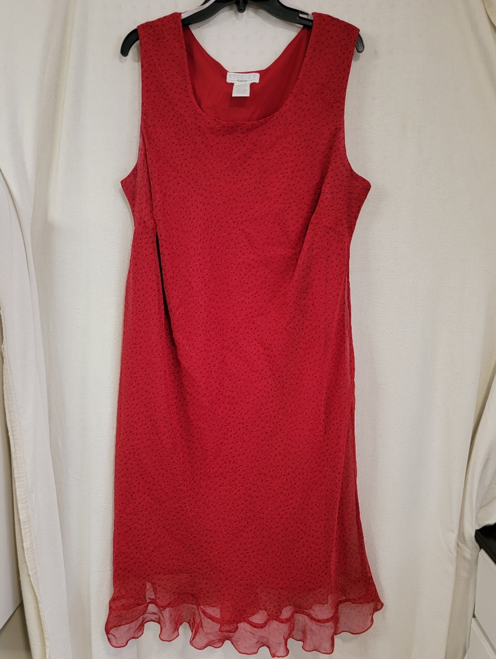 Studio C Red Sleeveless Midi Dress